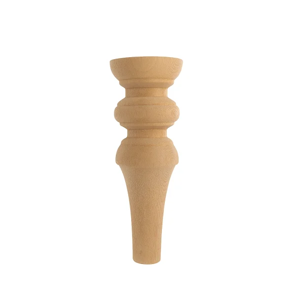 پایه چوبی کد 45 مدل 3 با تراش کلاسیک و ابعاد 7×7×20 سانتیمتر
